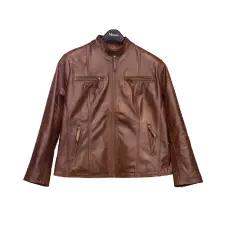 Casual Brown Leather Jacket For Men